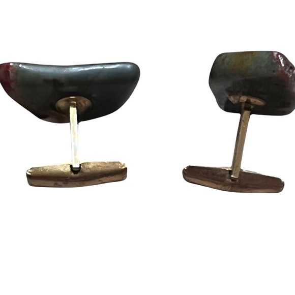 Vintage |  Large Stone Cuff Links - Picture 4 of 4